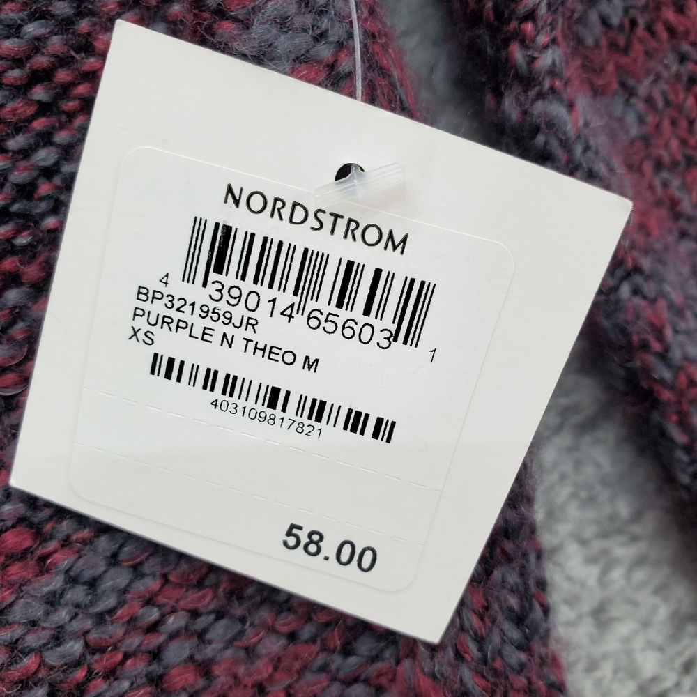 BP Knit Sweater Cowl Neck Womens XS Maroon Gray - Picture 2 of 13